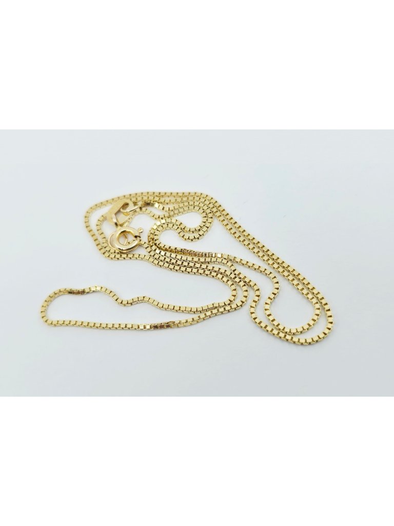 Unique 14k Karat Solid Yellow Gold Designer Box Link Chain Necklace  1750 L